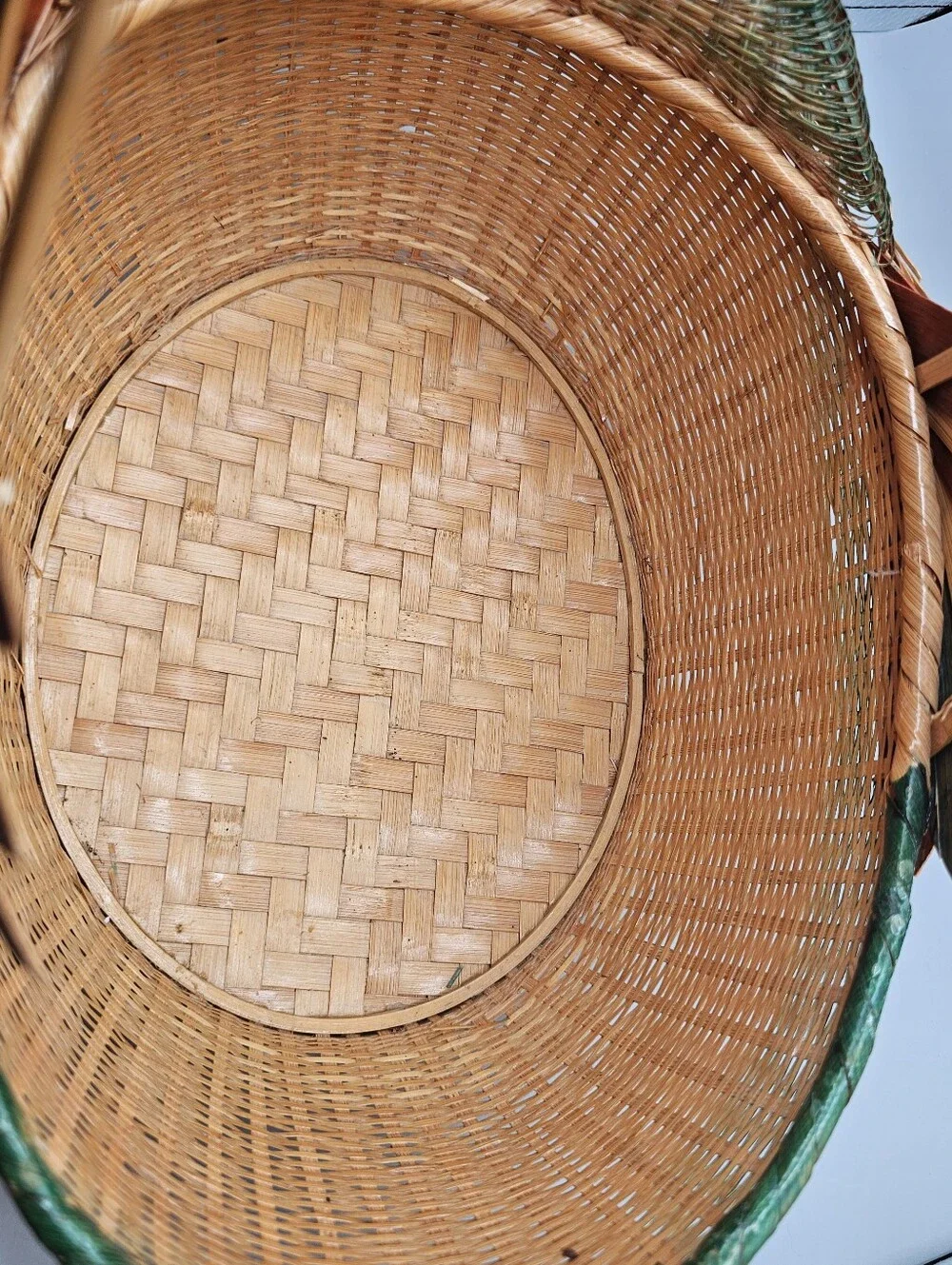 MCM Zhejiang Duck Large Basket Handwoven China Mallard Vintage 60s Wicker Bamboo